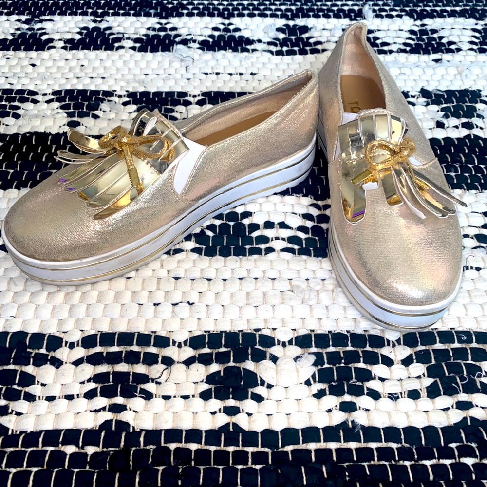 Gold slip ons